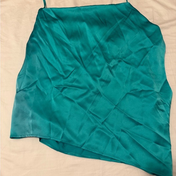 Women's Teal Satin set - Picture 4 of 6